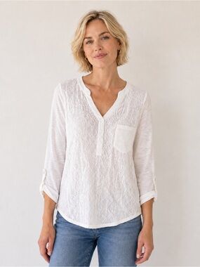 NINE WEST White Lace Top